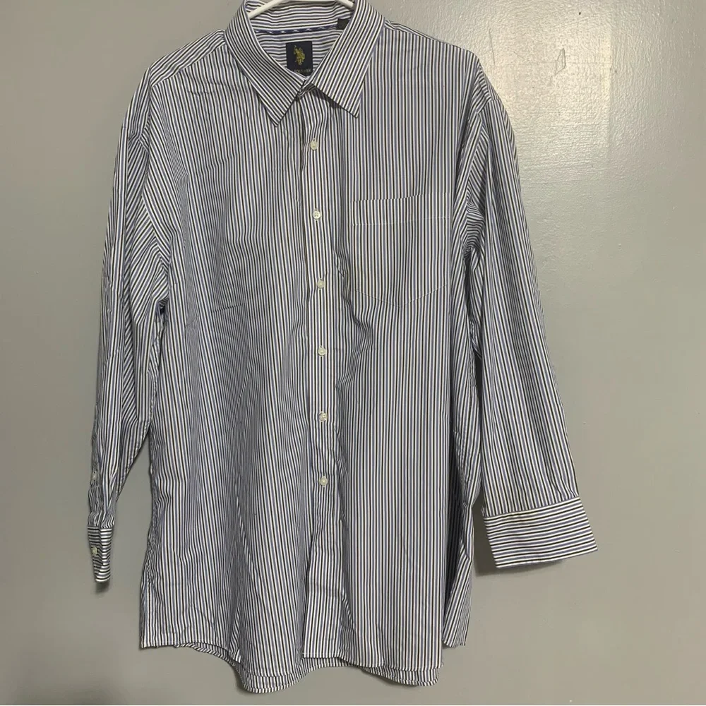 US Polo Assn Mens Long Sleeve Button Down Shirt Size XL Blue Black ‎ Plaid
